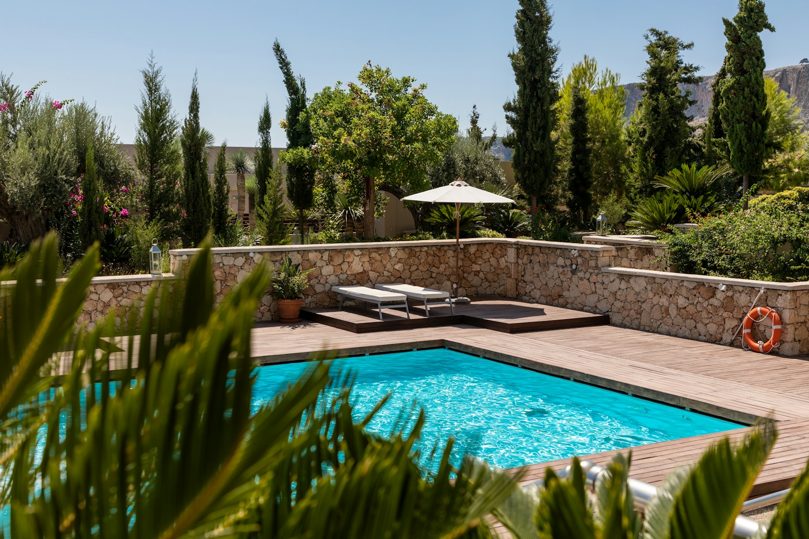 Tranquil pool and garden